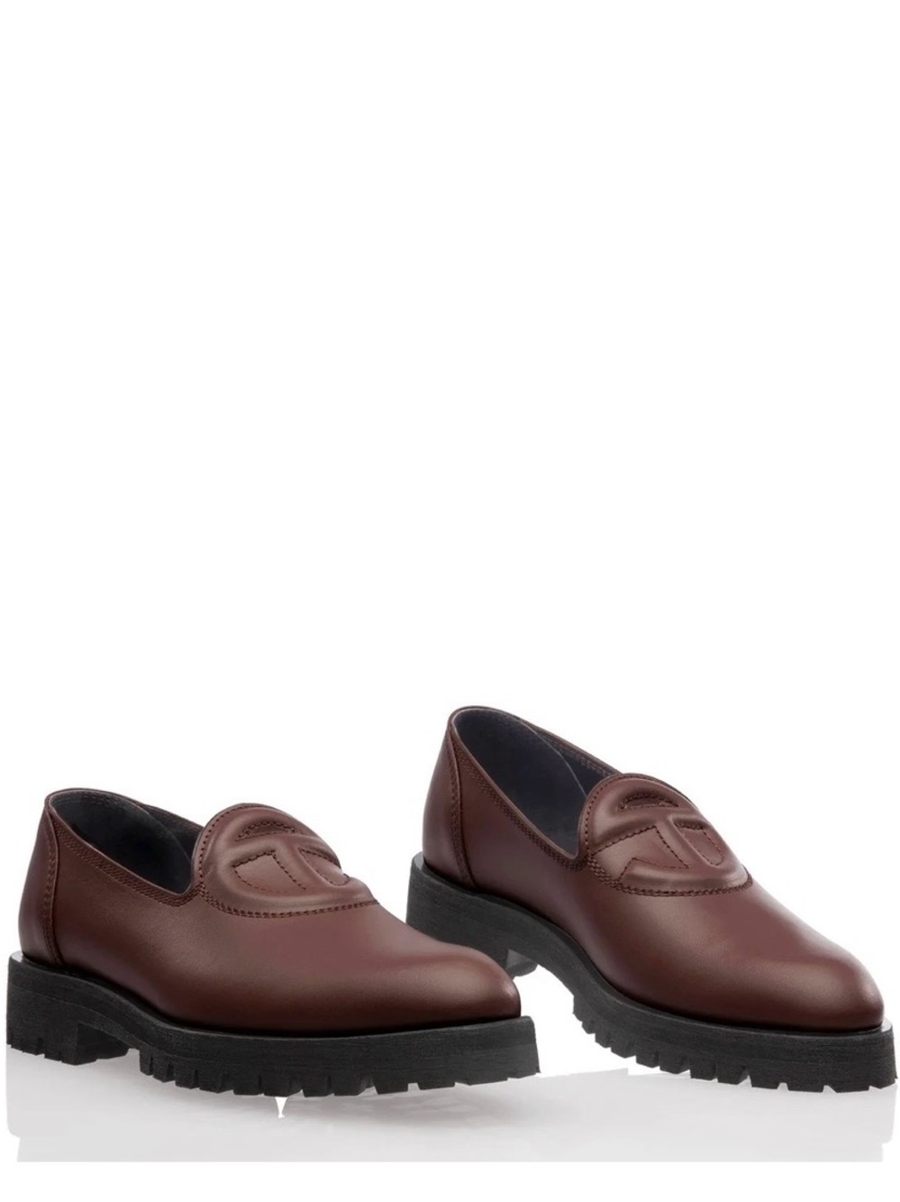 Telfar Brown Leather Chunky Sole Loafers logo classic 39 bottega Gucci YSL doen